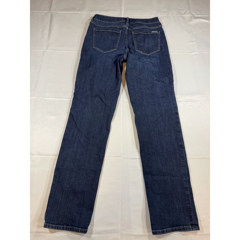 Eddie Bauer Women's Jeans Slightly Curvy Slim Straight Leg Dark Wash Denim 6 - Picture 2 of 7
